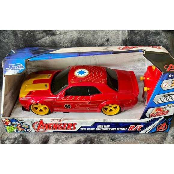 Marvel 1:16 Iron Man 2019 Dodge Challenger SRT Hellcat RC Remote Control Car - Picture 5 of 5